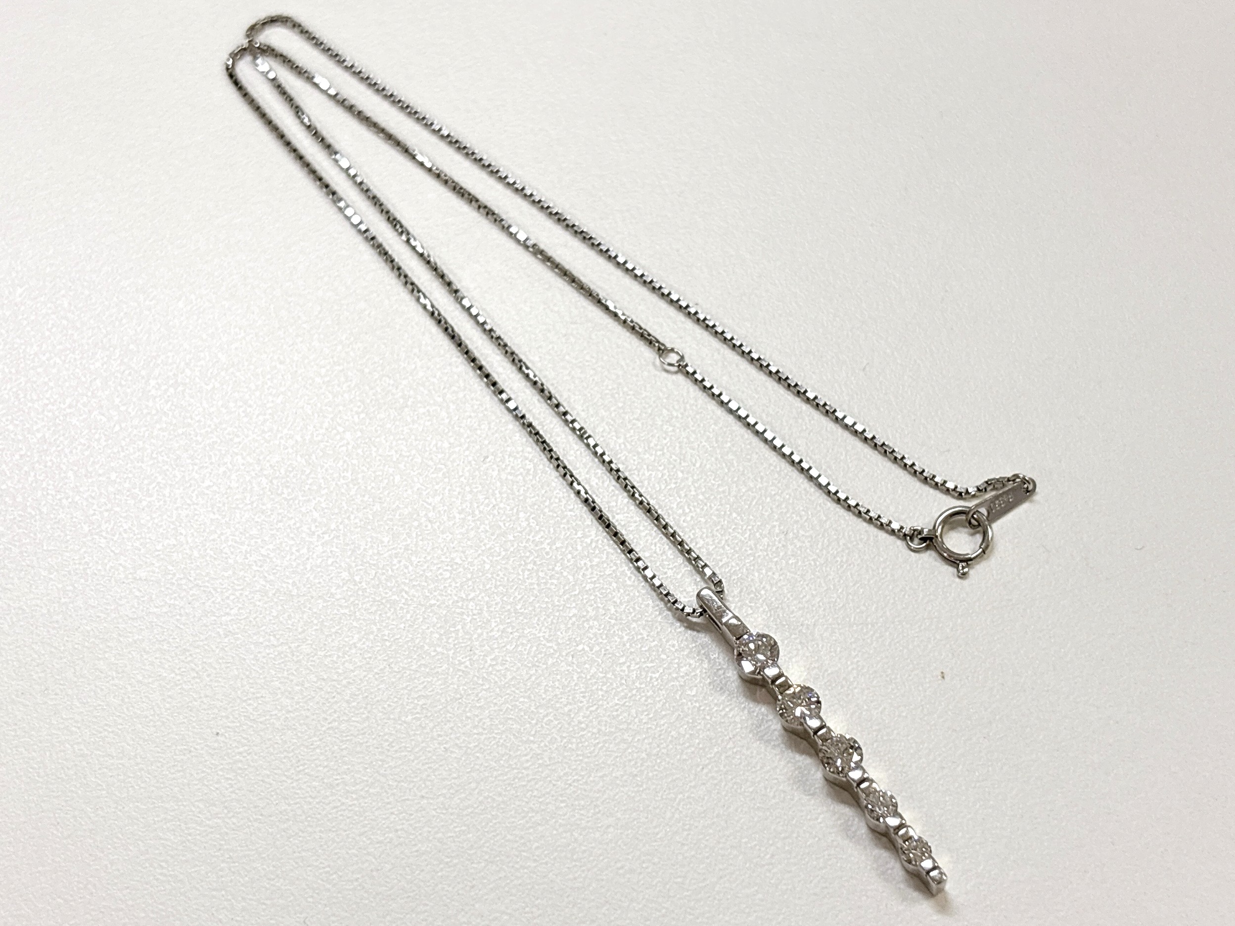 K18WG ホワイトゴールド ダイヤモンド付ネックレス の高価買取実績 