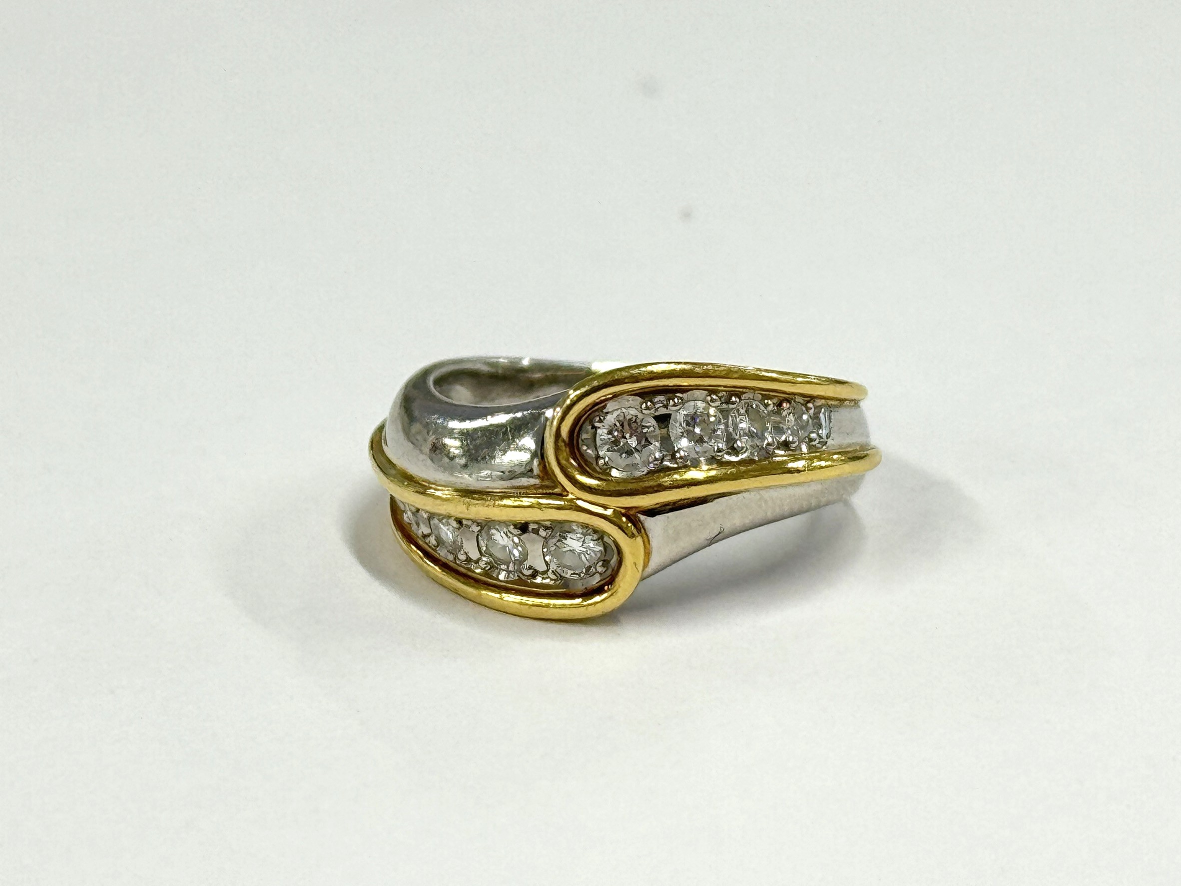 K18/Pt900　ダイヤリング　D0.31ct